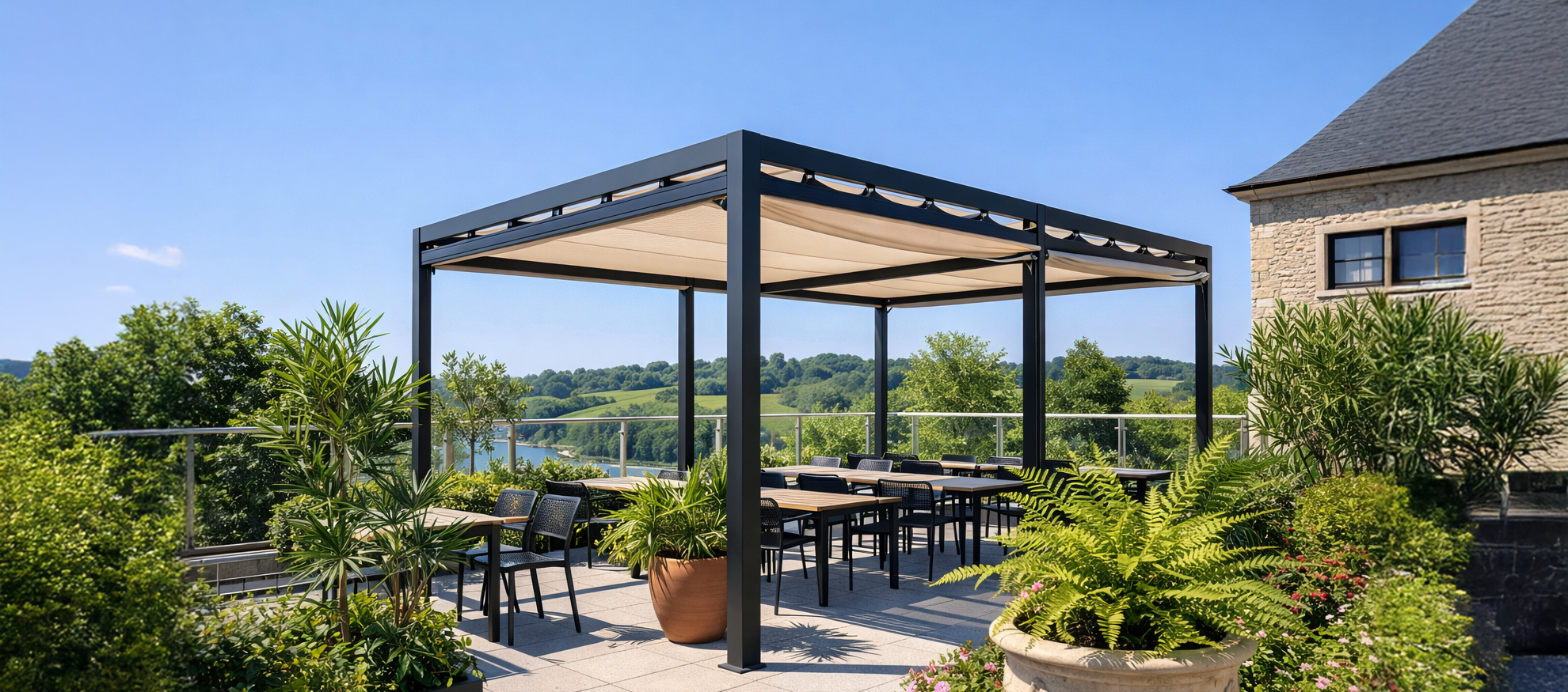 toile coulissante sur mesure pour pergola